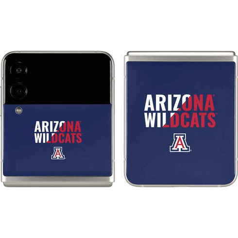 University of Arizona Wildcats Logo Split Blue Galaxy Z Flip3 5G Skin